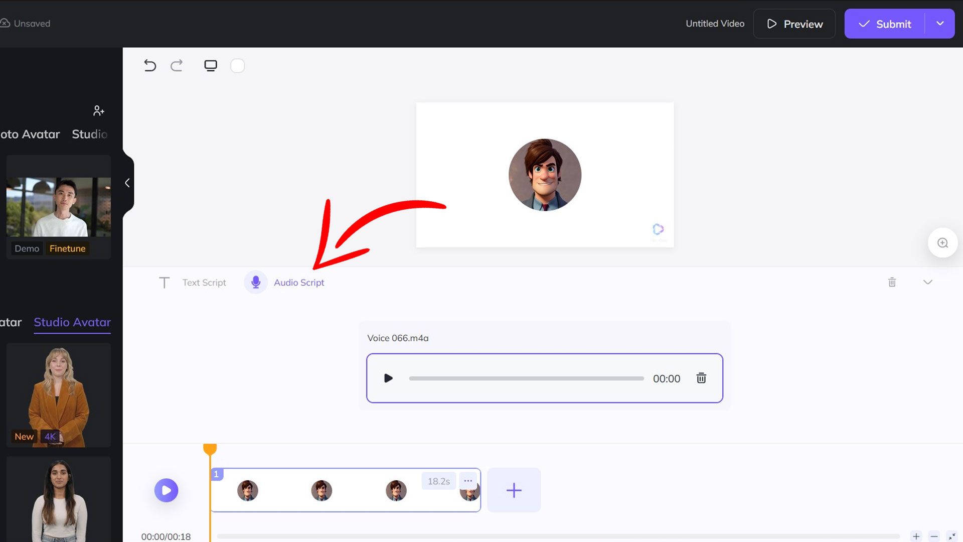 بهترین ابزارهای هوش مصنوعی برای تبدیل عکس به فیلم_سمسون 30 افزودن صدای ضبطشده