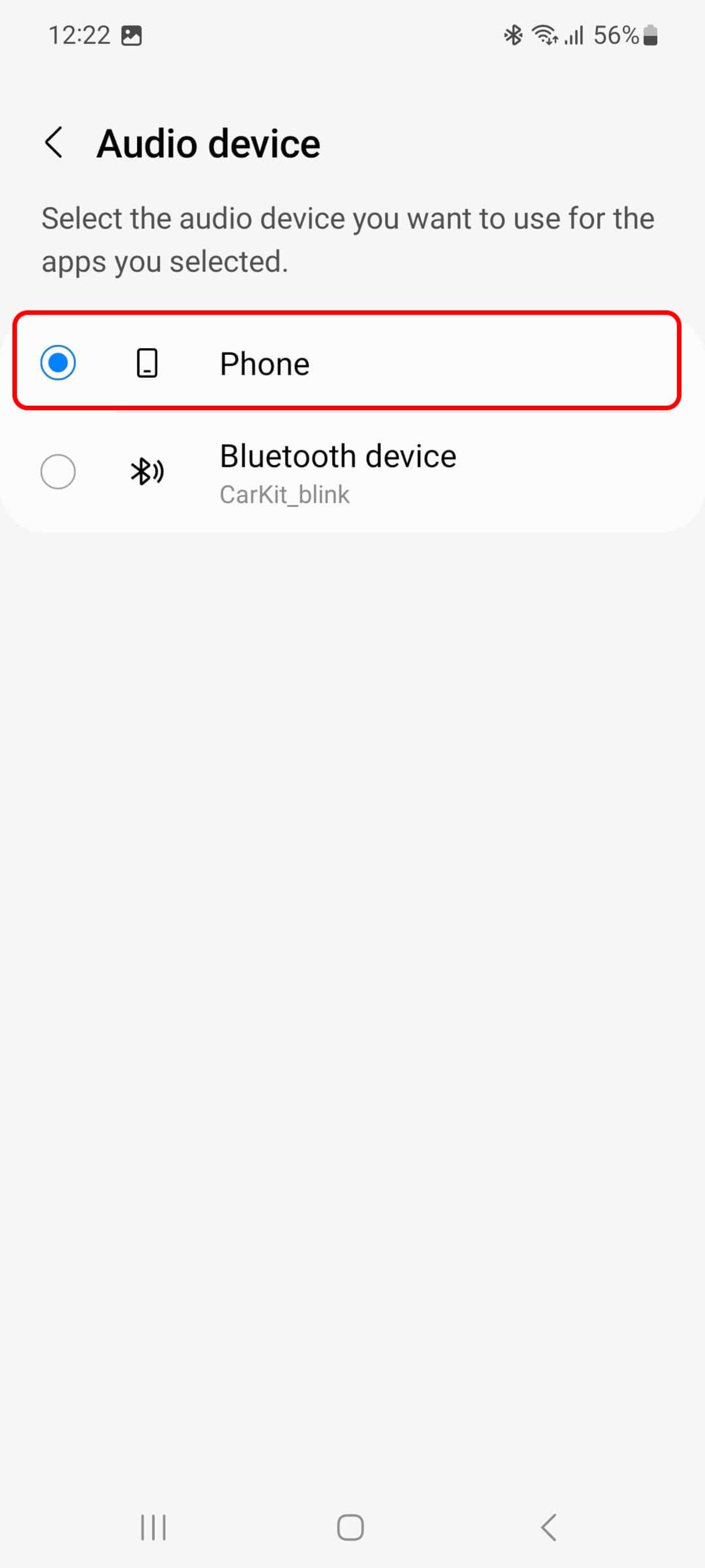 Separate app sound در گوشی سامسونگ چیست؟_سمسون 3 بخش Audio device و انتخاب دستگاه صوتی مورد نظر برای پخش جداگانه صدای اپلیکیشن