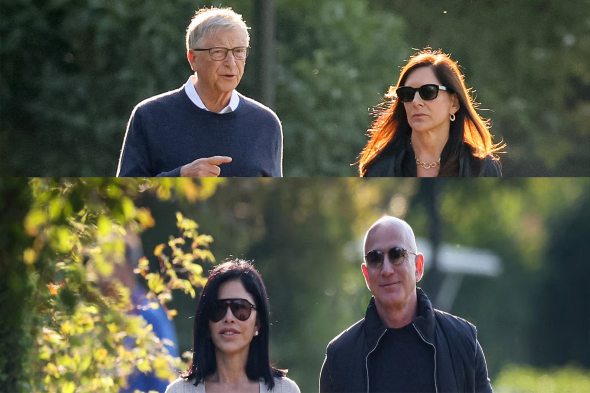 دو زوج در کنار یک دیگر درحال قدم زدن 