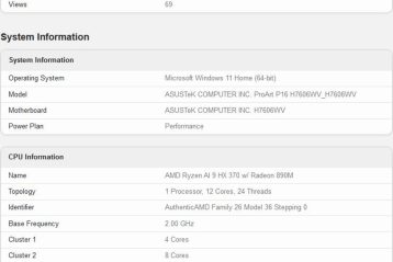 بنچمارک Radeon 890M در تست Vulkan