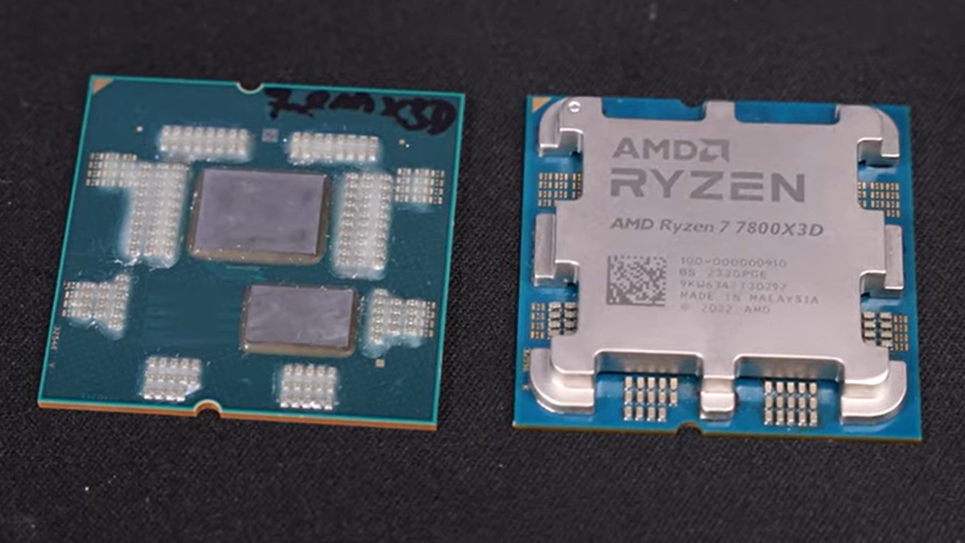 هشدار به گیمرها: پردازندههای تقلبی AMD 7800X3D داخل بازار شدهاند_سمسون 2 پردازنده AMD تقلبی رایزن 7 7800x3d در کنار مدل اصلی