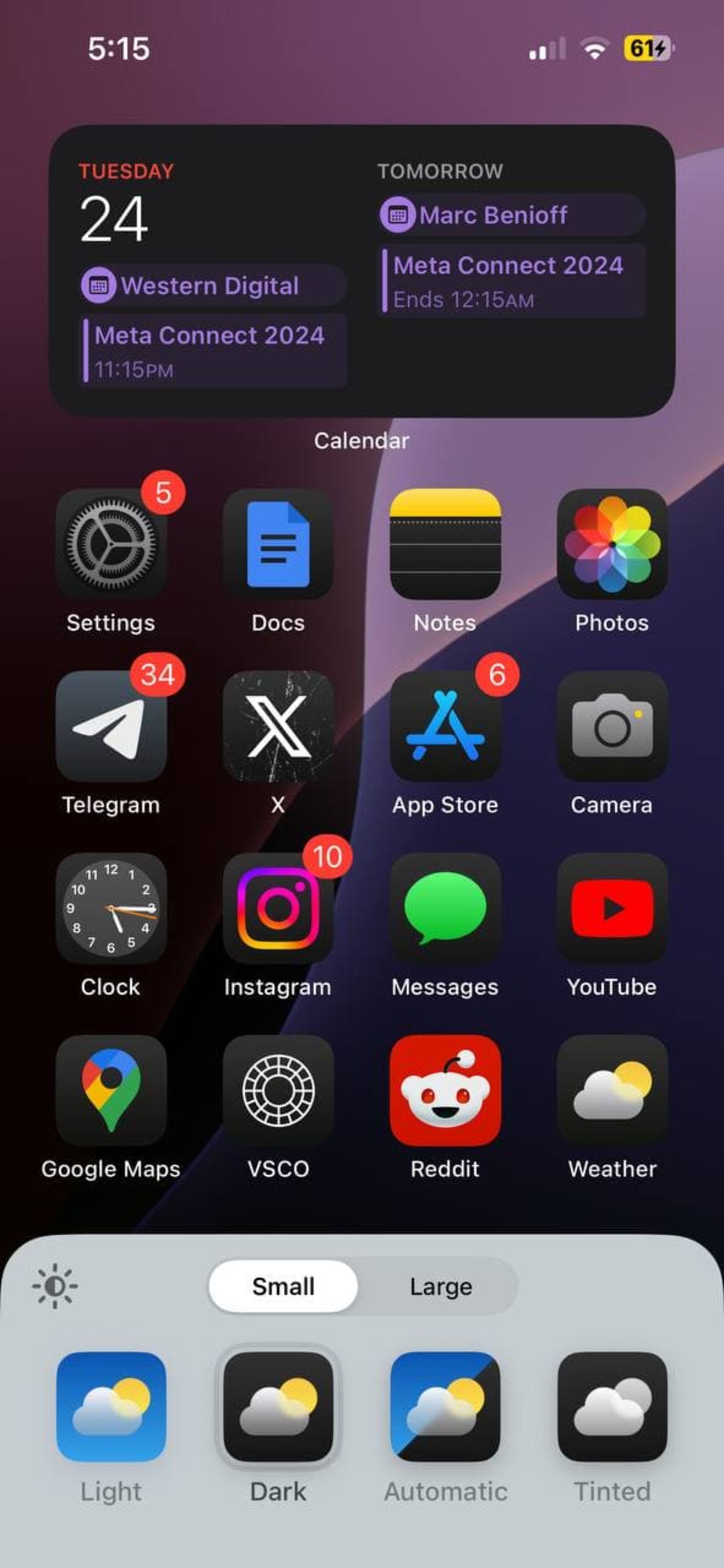 مرور iOS ۱۸: شخصیسازی گسترده هوماسکرین، کنترلسنتر و قفلشاشه بدون هوش مصنوعی اپل 2 حالت تاریک آیکونها در iOS 18