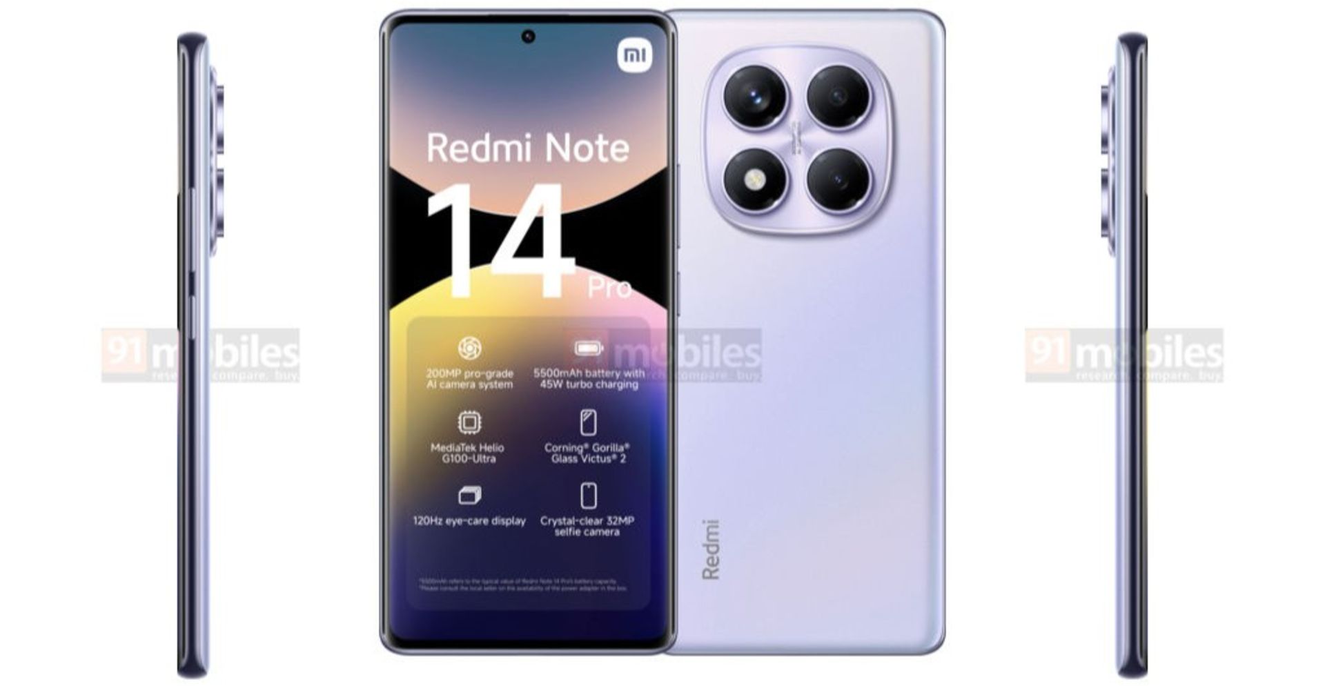 ردندرهای نسخه 4G ردمی نوت ۱۴