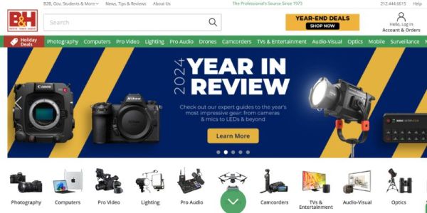 سایت B&hphorovideo: یکی از بهترین فروشگاه های خرید دوربین ورزشی