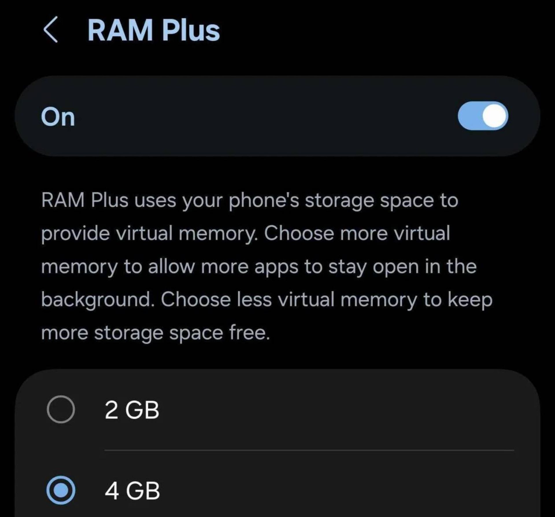 ویژگی RAM Plus گوشی سامسونگ