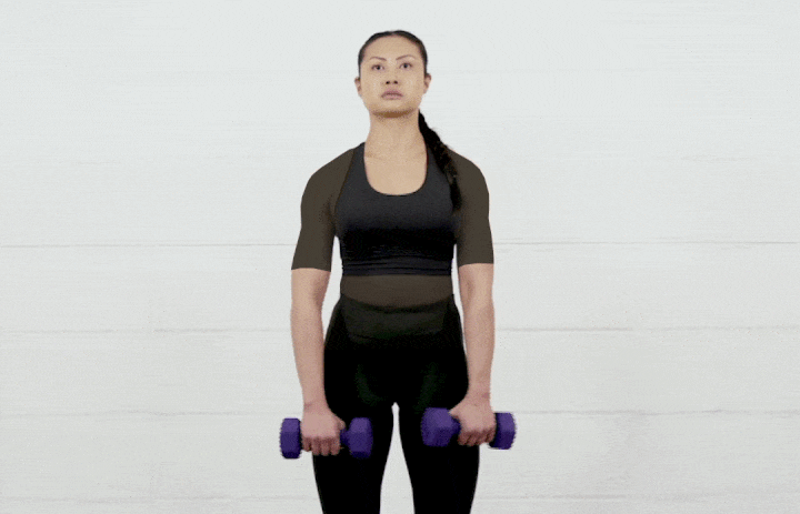 حرکات بدنسازی با دمبل؛ ۲۷ تمرین و انواع حرکات با دمبل_سمسون 68 ورزش با دمبل - پارو از جلو