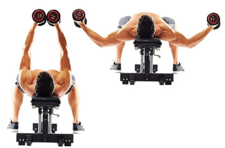 حرکات بدنسازی با دمبل؛ ۲۷ تمرین و انواع حرکات با دمبل_سمسون 74 ورزش با دمبل - دمبل فلای خوابیده