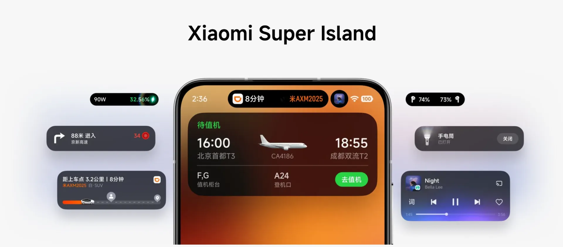 نمایش وضعیت پرواز در سوپر آیلند گوشی شیائومی