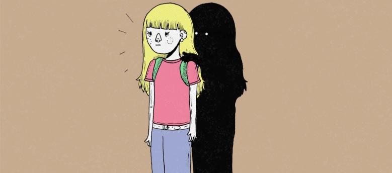 آگورافوبیا یا وحشت بیرون آمدن از خانه؛ علائم، علل و درمان_سمسون 13 سایه ترسناک پشت دختر کارتونی